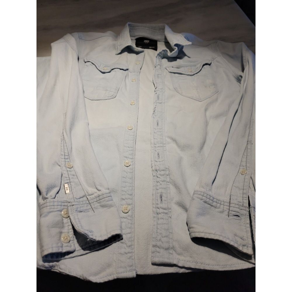 G-STAR RAW Originals Denim Men's SZ XS Button Up Shirt Blue